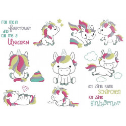 Stickserie - Glitzerpupser inkl. Sprüche Set